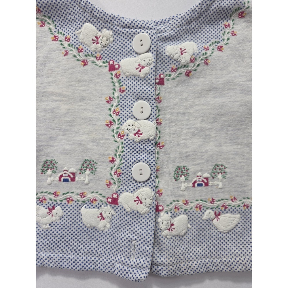 Vintage Spumoni Baby Sweatshirt 4T Farm Animals Embroidered USA Cottagecore - Picture 5 of 6